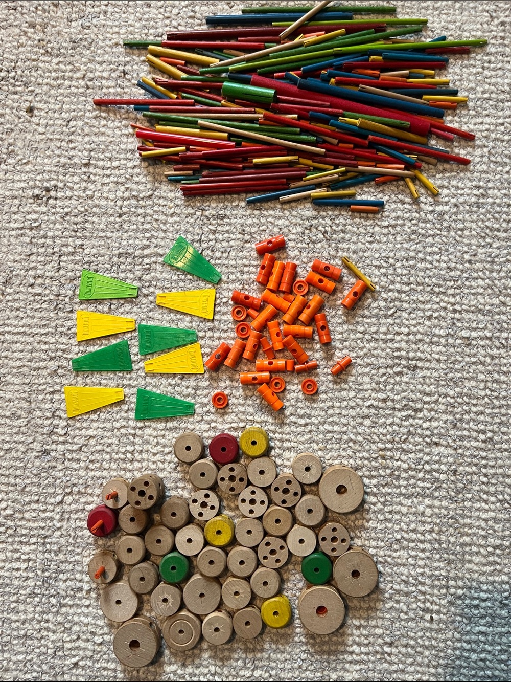Gallon size bag of Vintage Tinker Toys - Picture 3 of 6